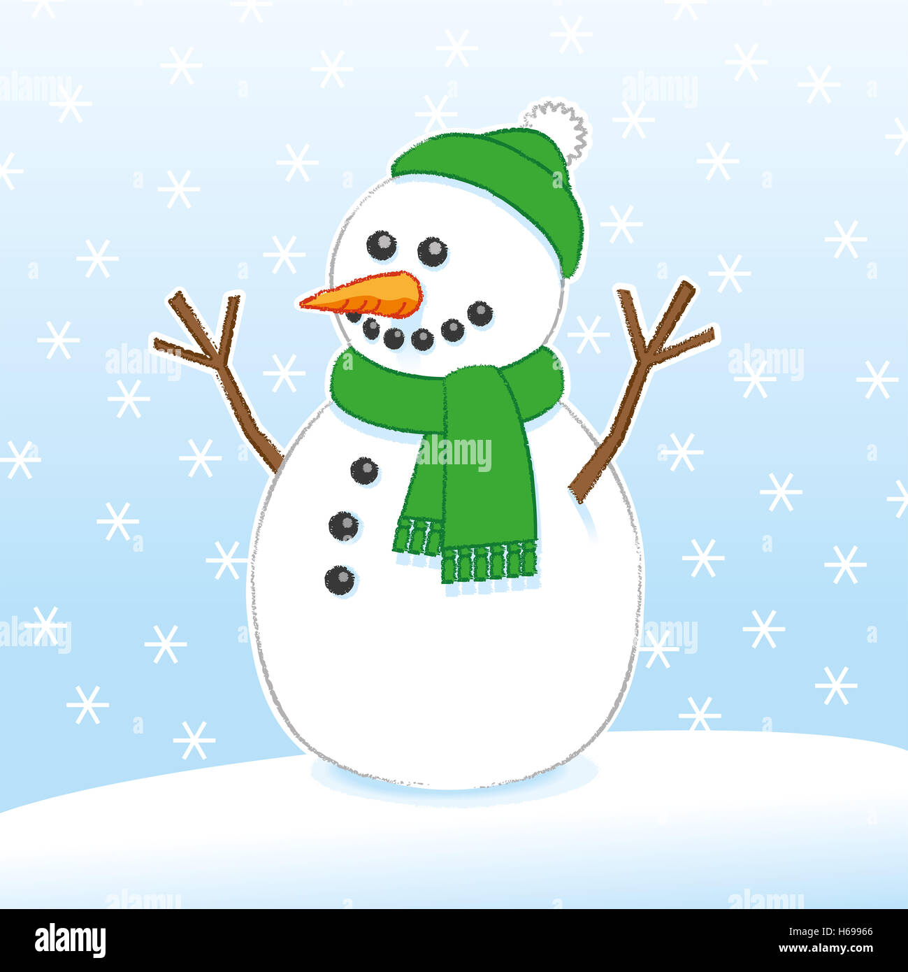 muñeco de nieve con sombrero