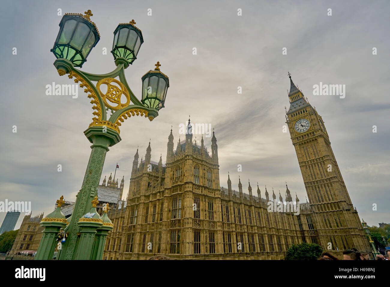 Las casas del parlamento, el palacio de Westminster. Foto de stock