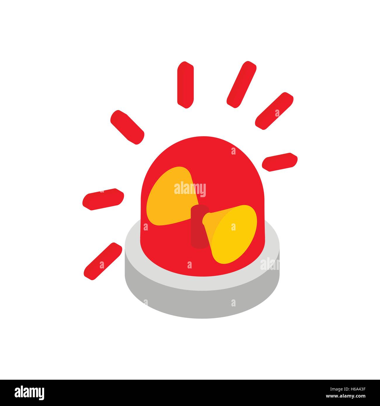 Luz de emergencia intermitente rojo sirena icono isométrica Imagen Vector  de stock - Alamy