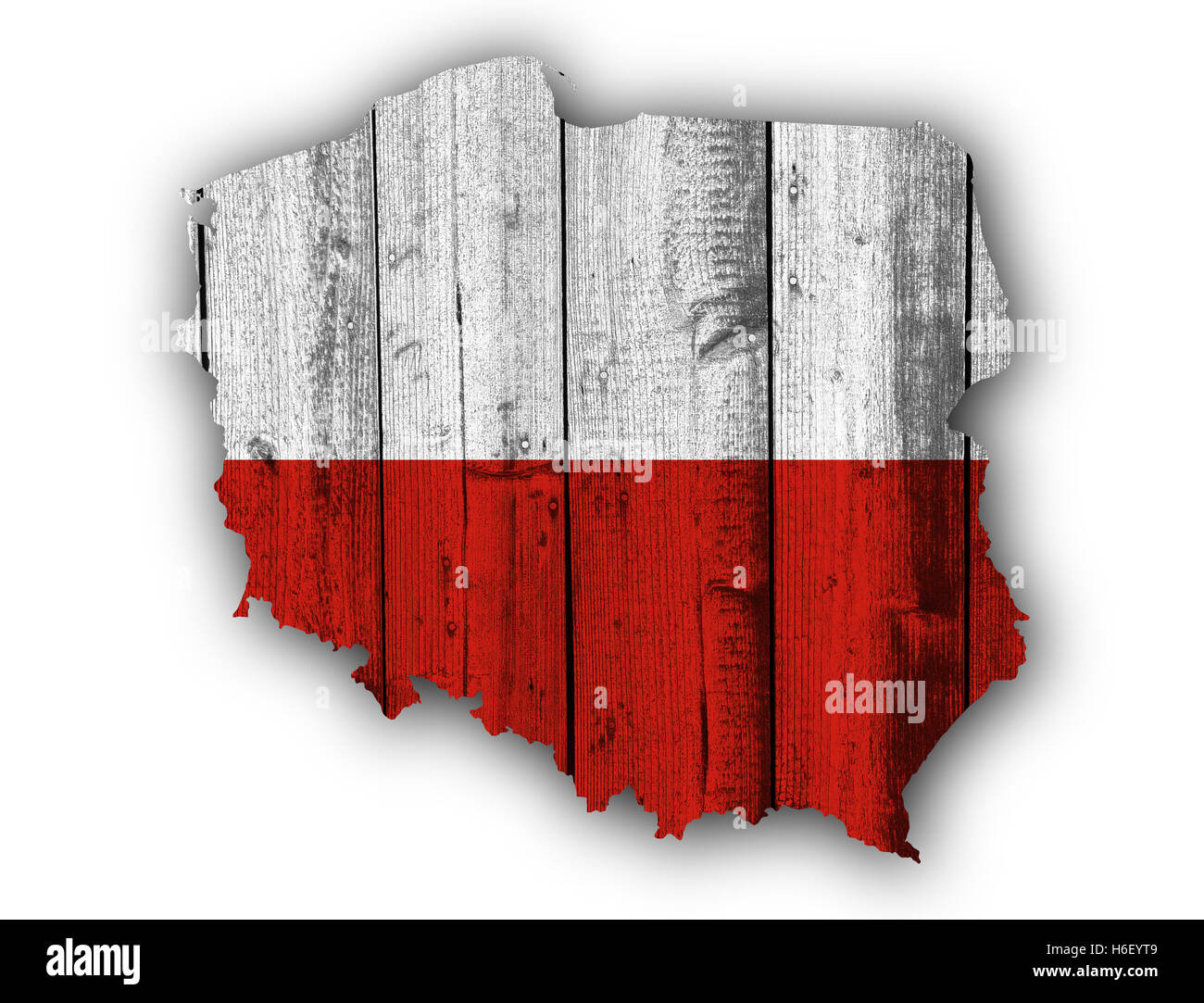 Mapa y pabellón de Polonia Foto de stock