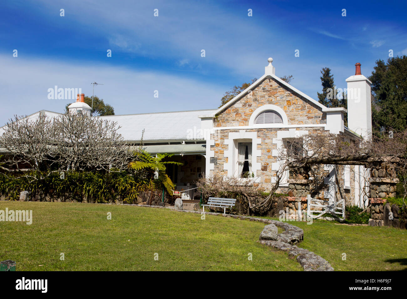 TAnilba BAy House, la histórica casa del siglo XIX Tanilba Bahía Port Stephens, NSW, Australia Foto de stock