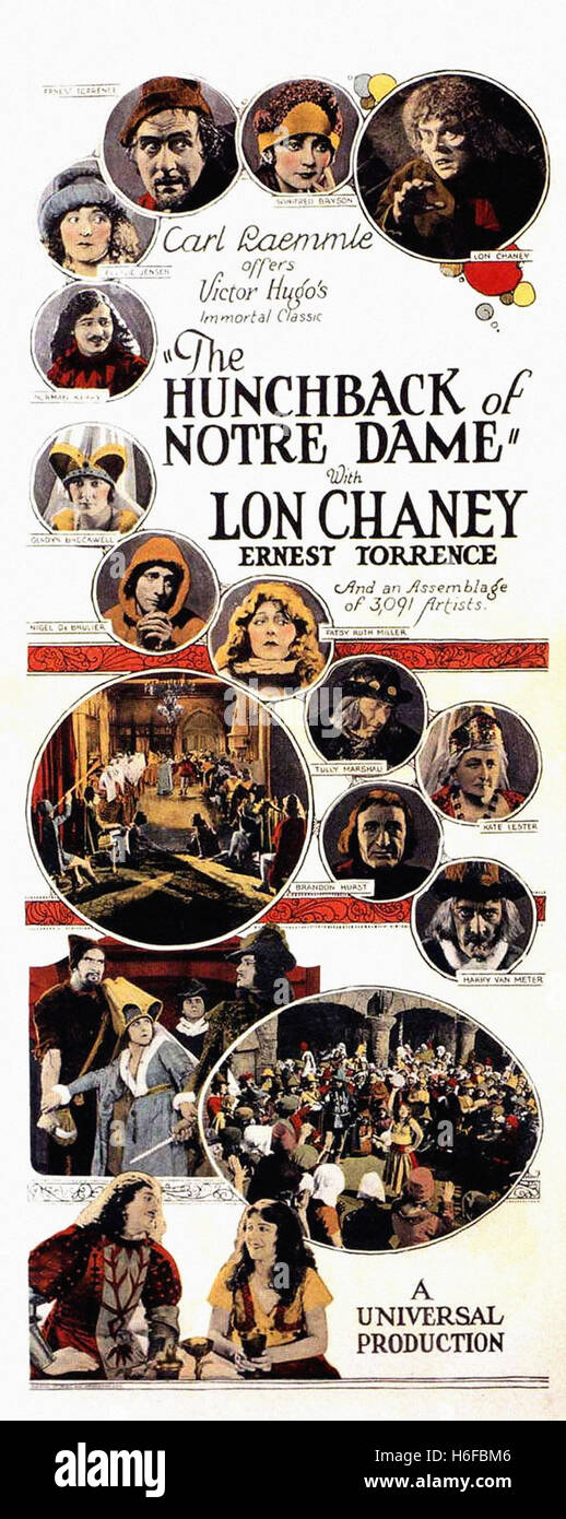 El jorobado de Notre Dame,(1923) - Película Poster - Foto de stock