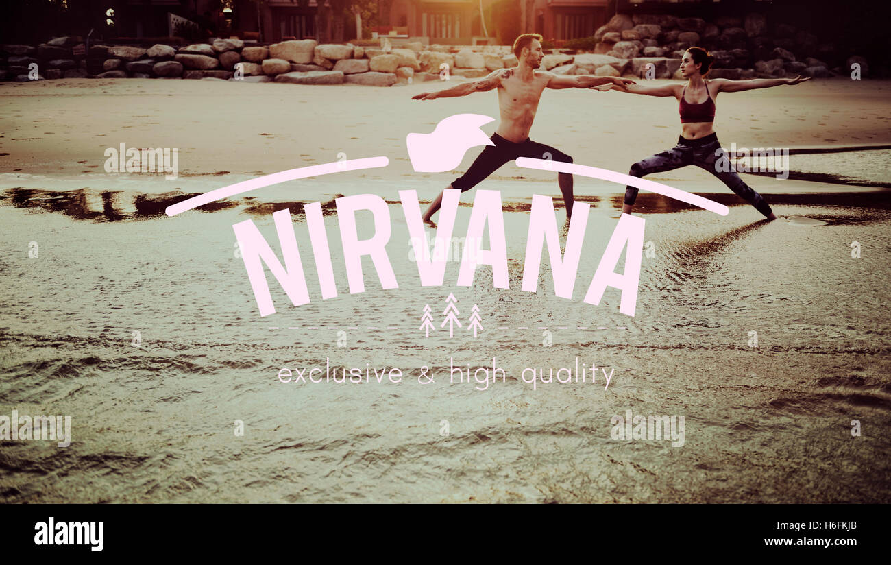 Nirvana despertar Bliss Paz serenidad relajación concepto Foto de stock