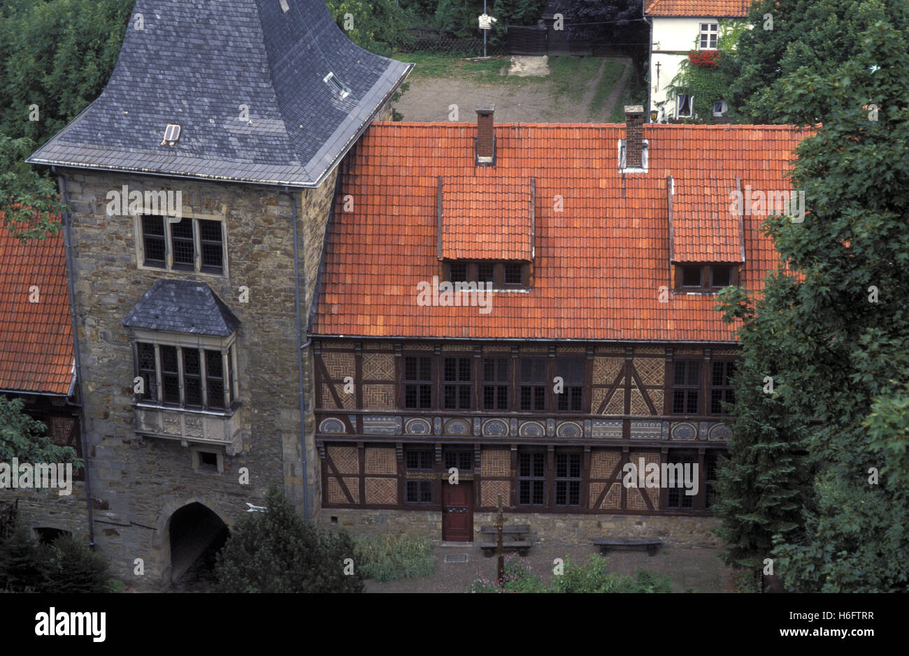 Alemania, Baja Sajonia, Rinteln, castillo de Schaumburg. Foto de stock