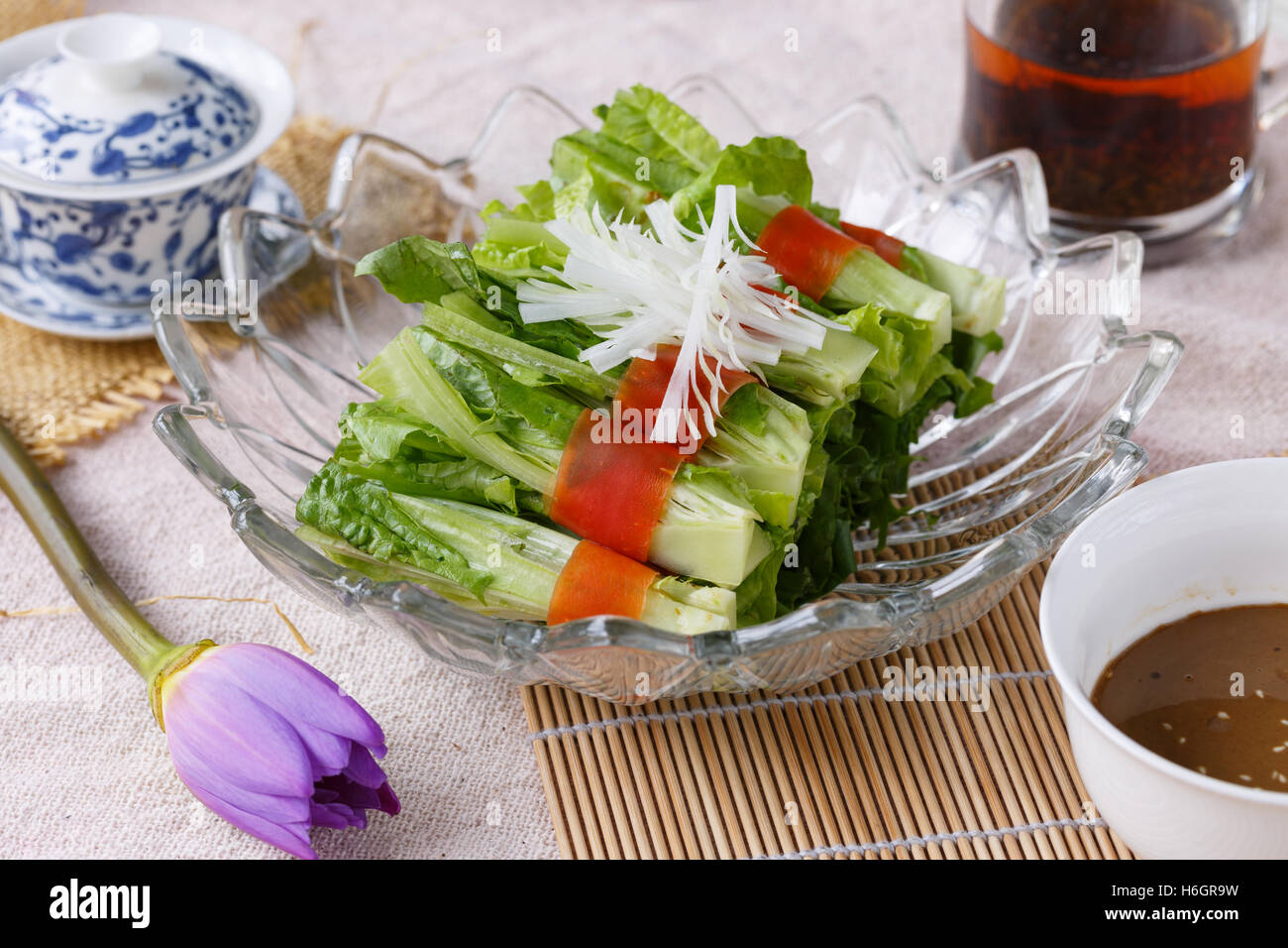 Plato de verdura, cocina china Foto de stock