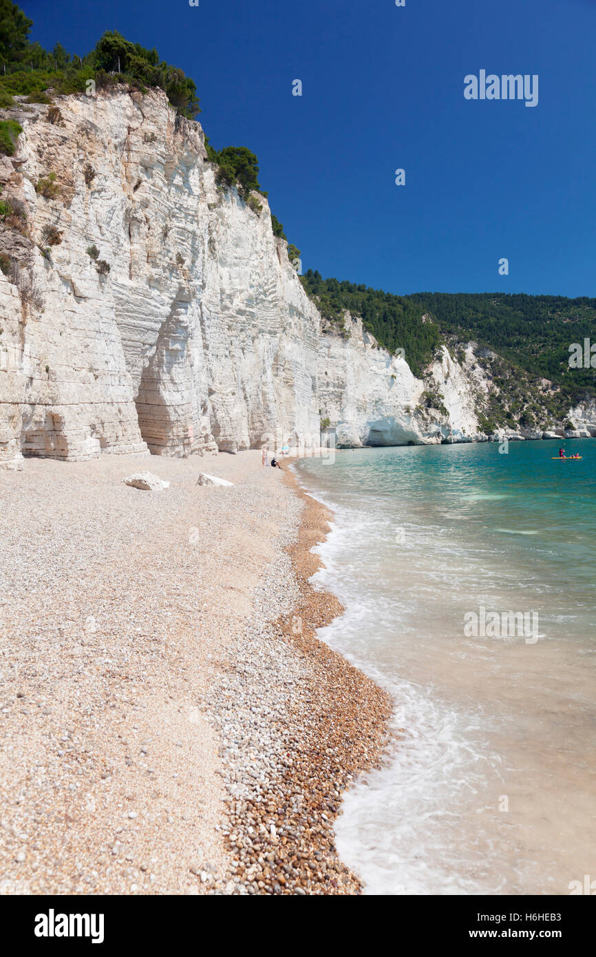 Bahía entre Vignanotica Mattinata y Vieste, Gargano, Foggia, Puglia, Italia Foto de stock
