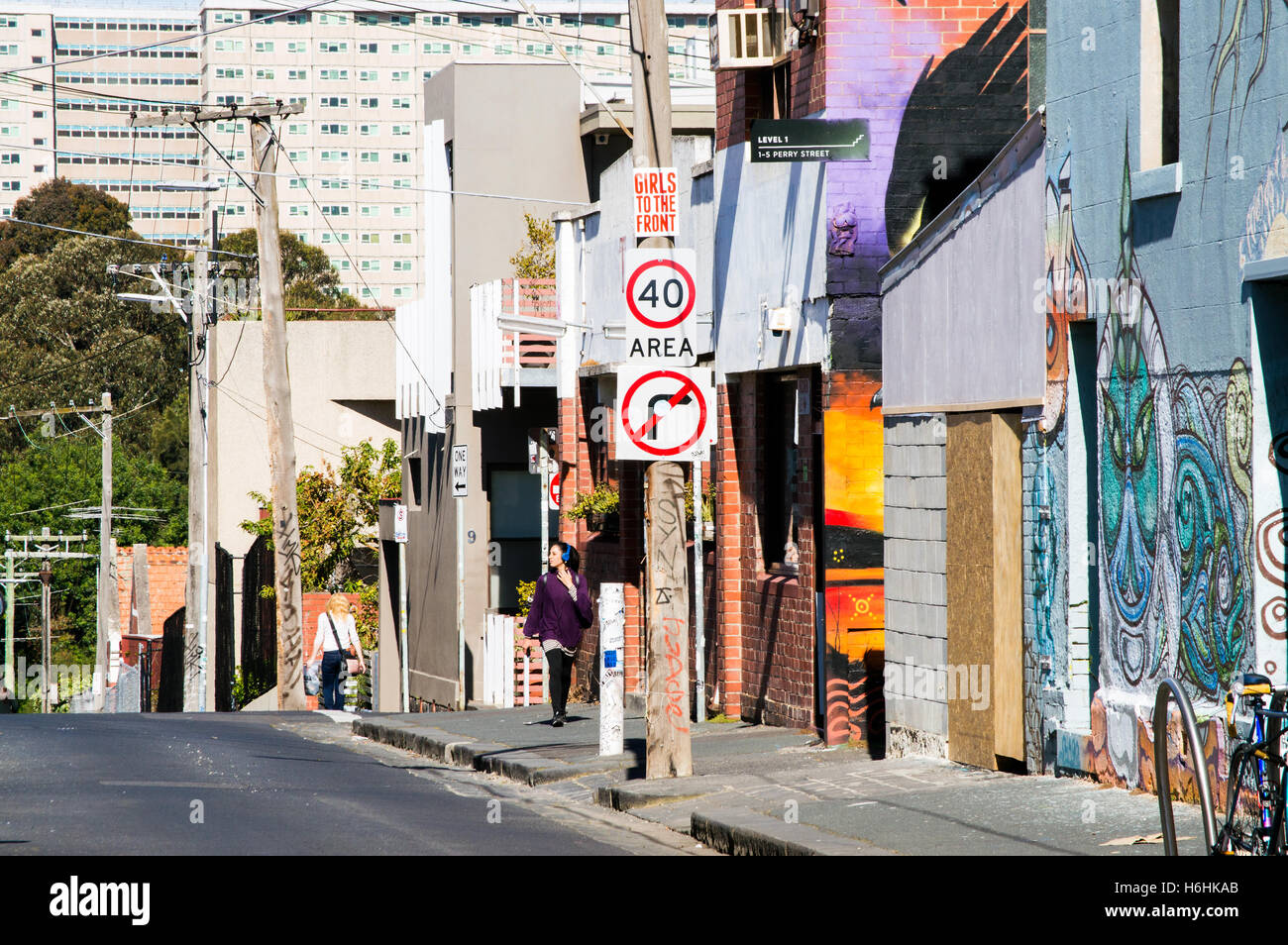 Escena callejera, Collingwood, Melbourne, Victoria, Australia Foto de stock