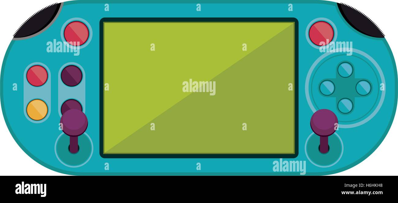 Control remoto para juegos con pantalla y joystick ilustración vectorial  Imagen Vector de stock - Alamy