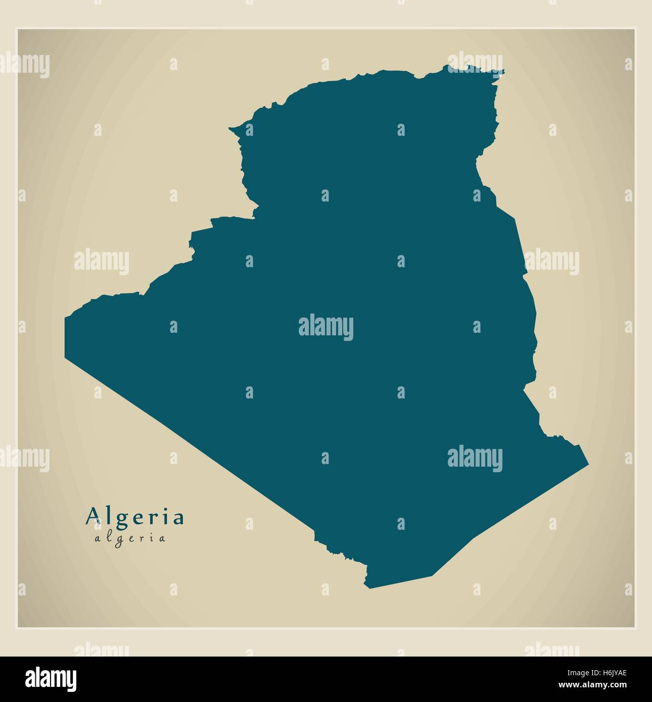 Mapa moderno - Argelia DZ Ilustración del Vector