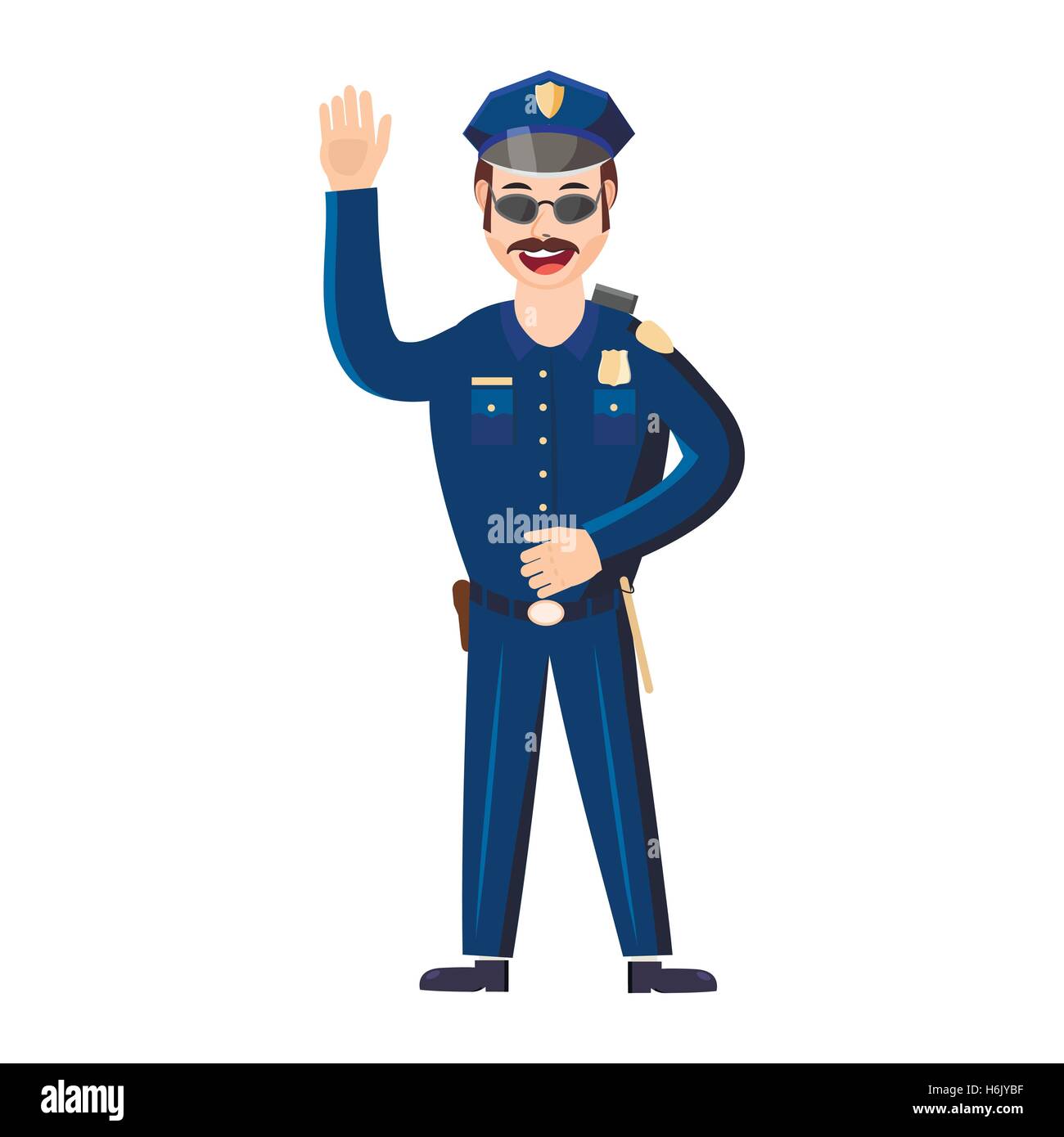 Icono de policía en el estilo de dibujos animados Imagen Vector de stock -  Alamy