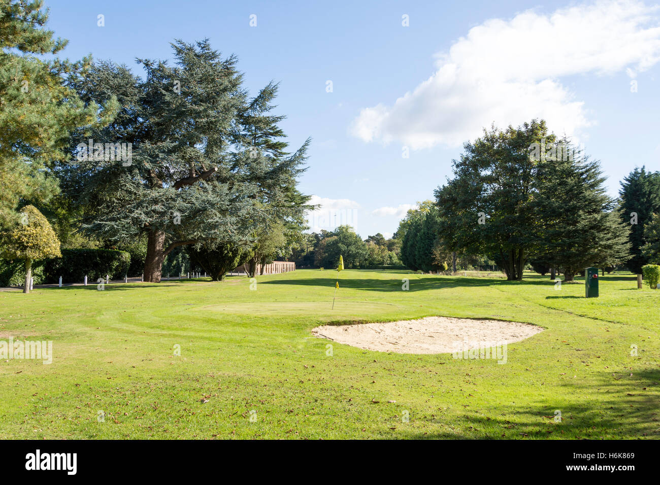 Campo de Golf de 9 hoyos en el Oakley Court, Windsor Road, agua Oakley, Windsor, Berkshire, Inglaterra, Reino Unido Foto de stock