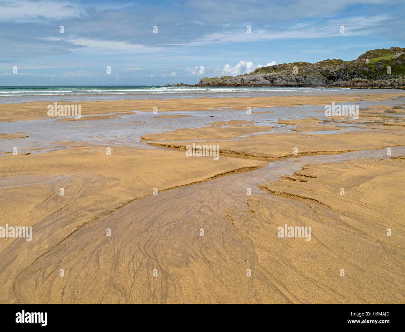 Sandy Bay Beach, Kiloran Hebridean Island de Colonsay, Escocia, Reino Unido. Foto de stock