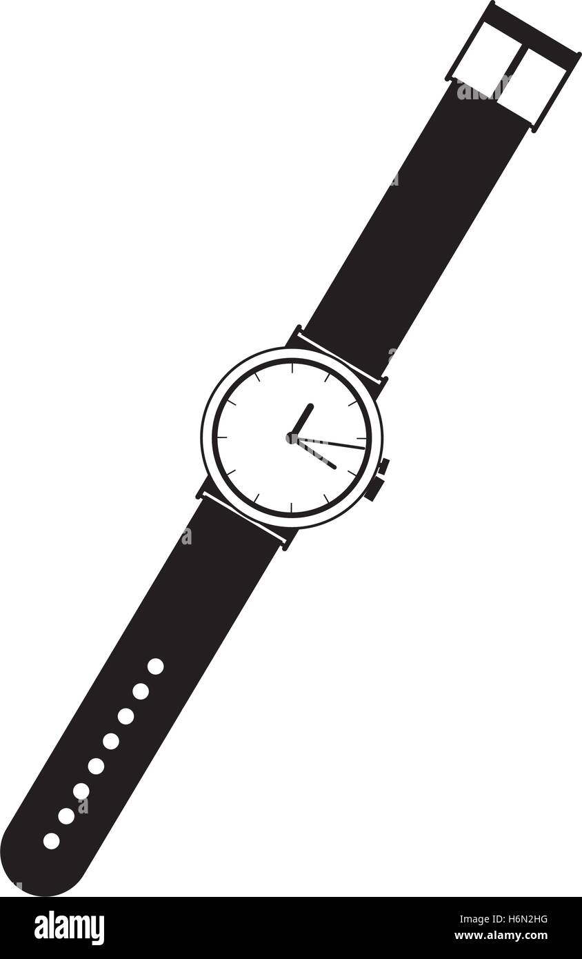 Silueta negra reloj de pulsera para hombre ilustración vectorial Imagen  Vector de stock - Alamy