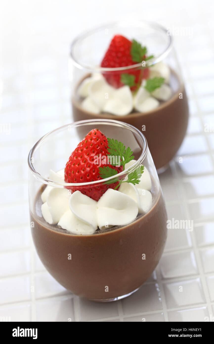 Mousse de chocolate casero Foto de stock