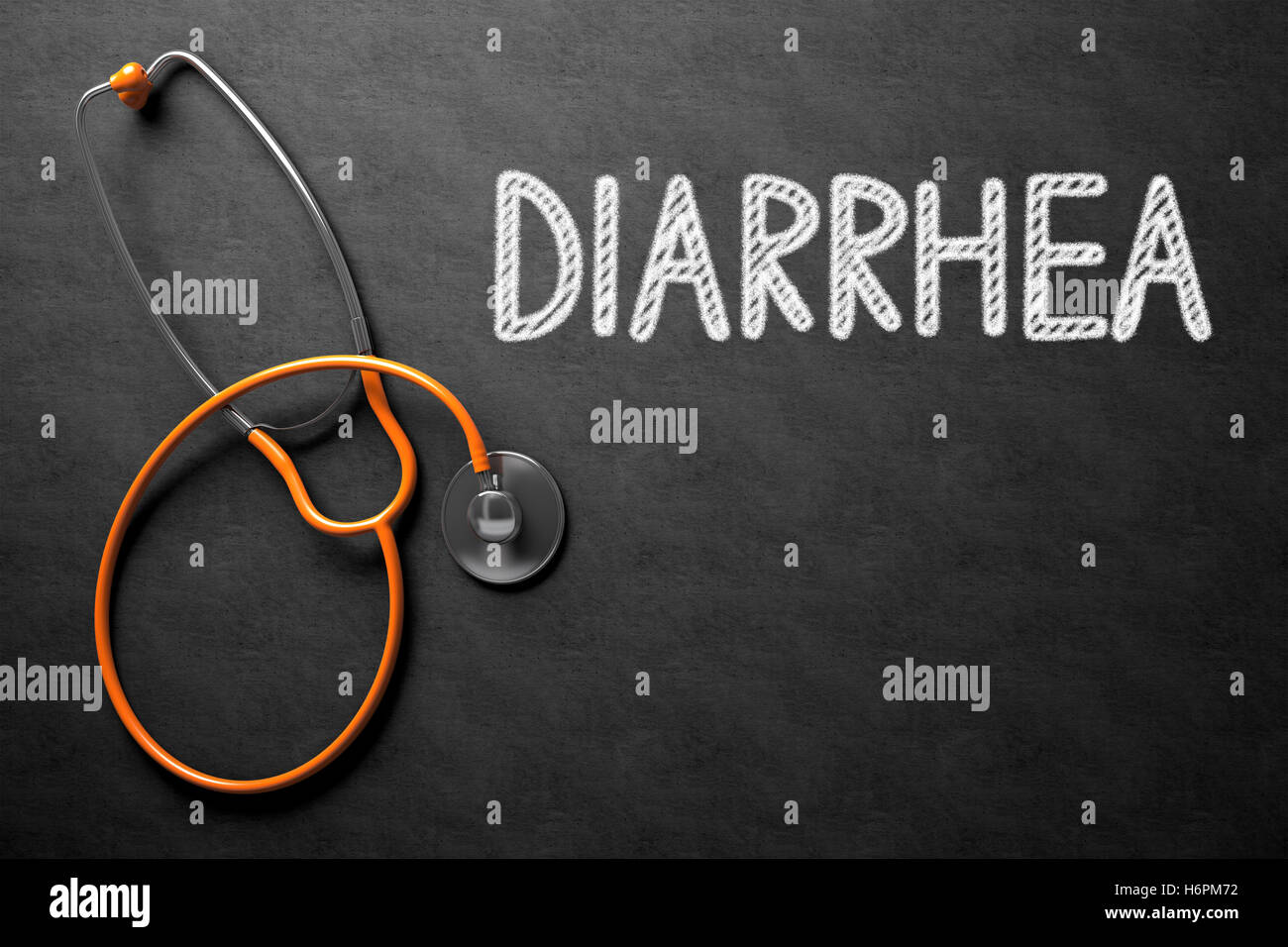 Concepto de diarrea en la pizarra. Ilustración 3D. Foto de stock