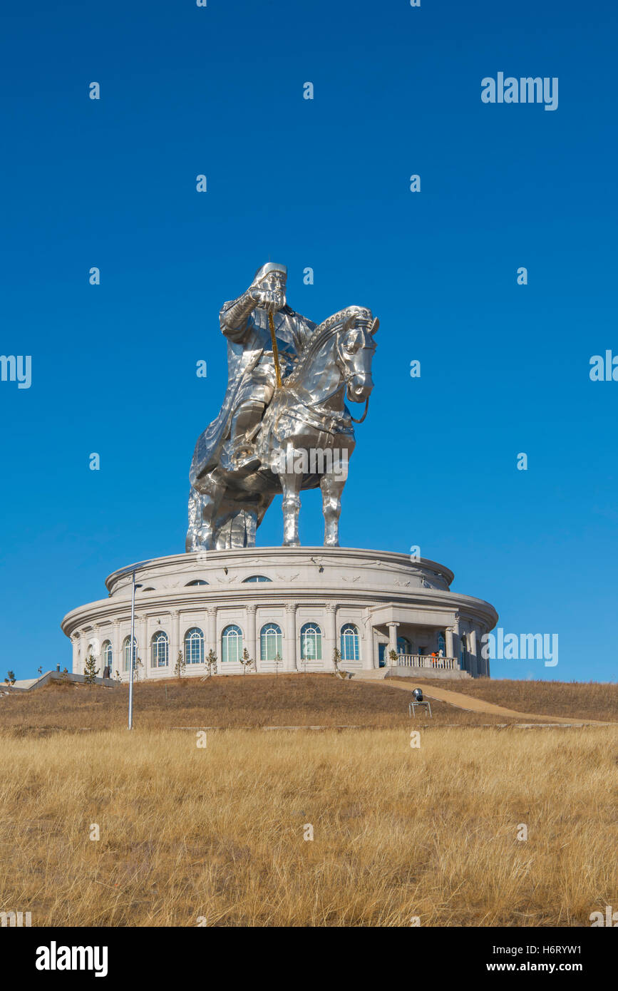 Genghis Khan Estatua Ecuestre cerca de Ulaanbaatar, Mongolia Fotografía