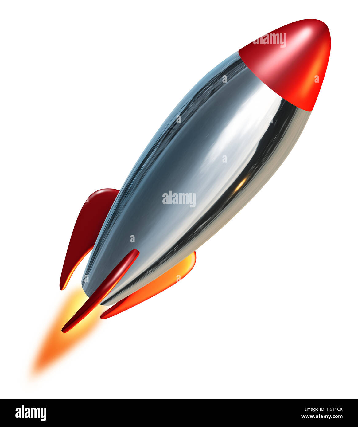 Vuelo espacial vehículo llamas llama combustión de cohetes de empuje ascendente exploración misiles despegan los vuelos espaciales de los cohetes brazo arma Foto de stock