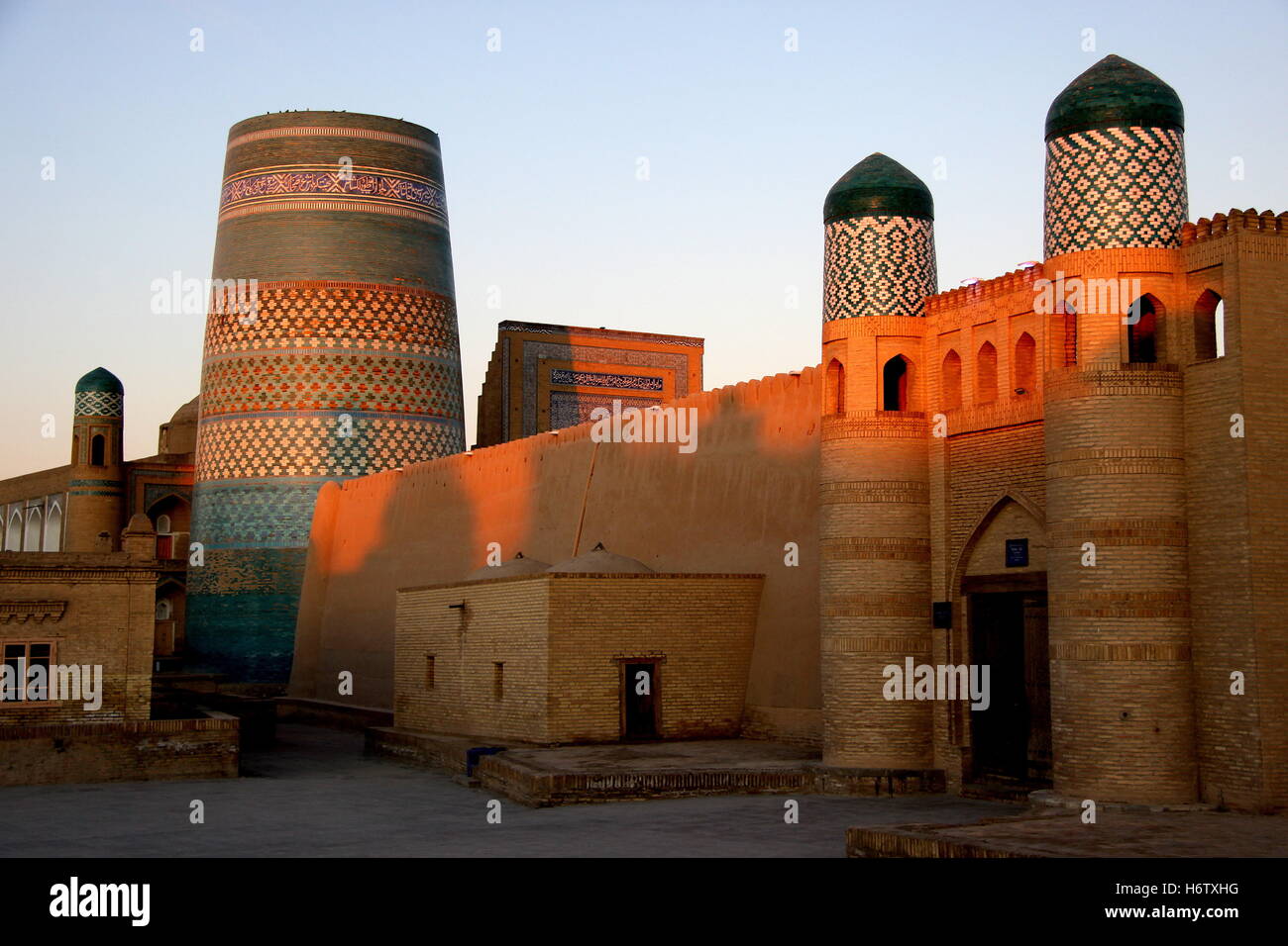 Por la mañana el humor en Khiva, Uzbekistán Foto de stock