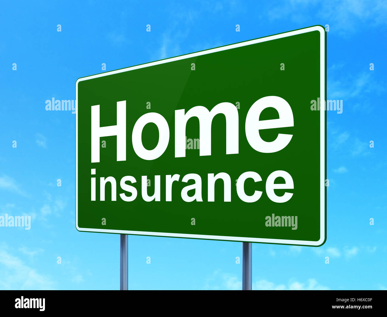 Concepto de seguros: El seguro para el hogar en cartel antecedentes Foto de stock