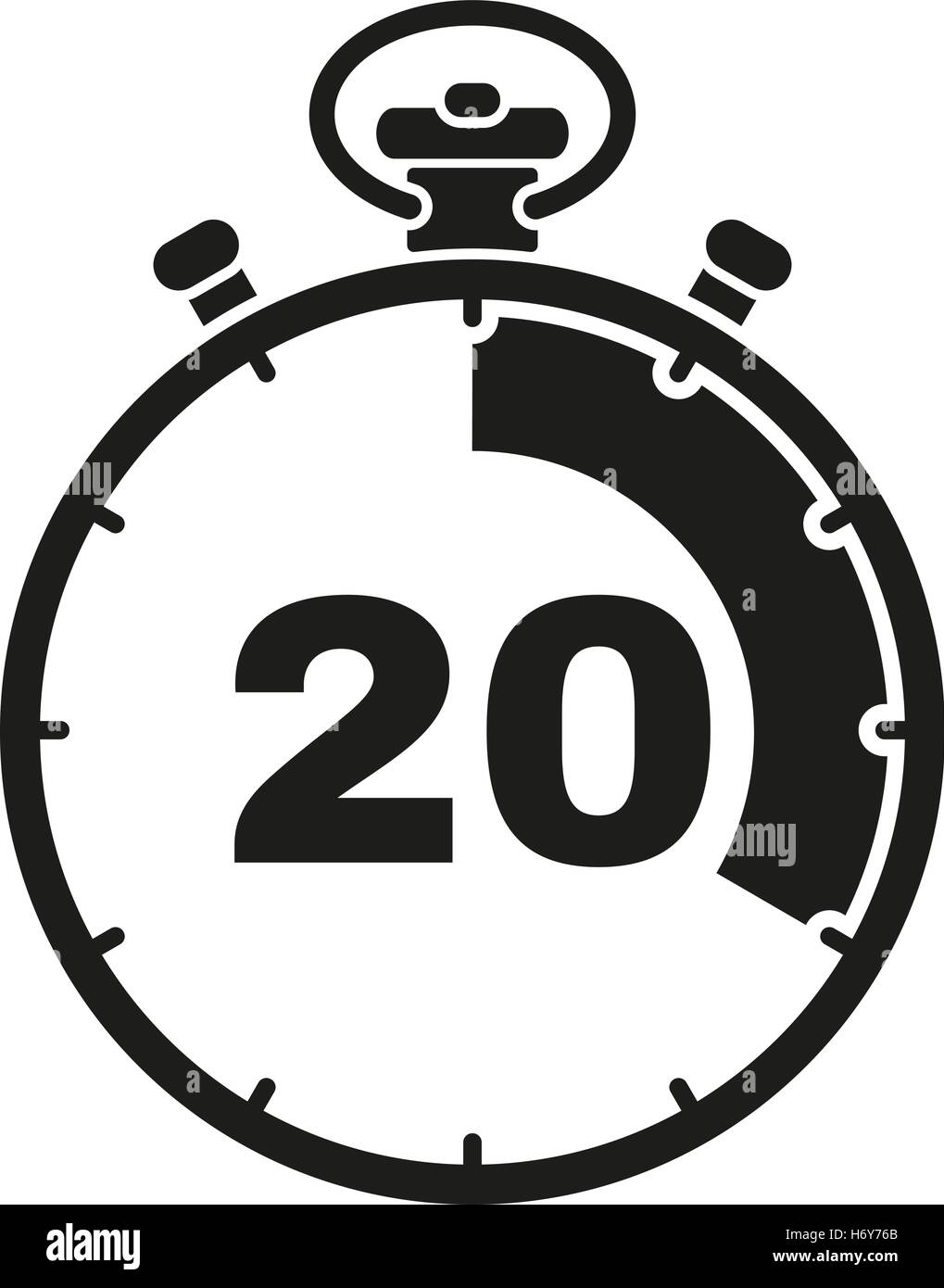 Icono De Reloj Con Intervalo De Tiempo De 20 Minutos. Temporizador