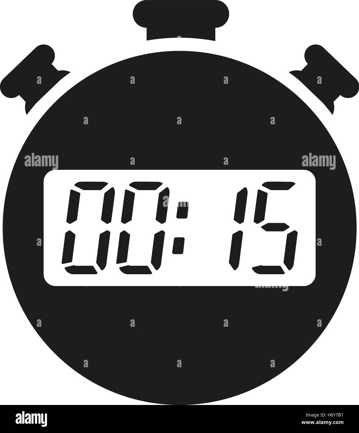 Los 15 segundos, minutos icono cronómetro. Reloj y el Reloj, temporizador  de cuenta regresiva, símbolo. Interfaz de usuario. Web. Logotipo. Firmar.  Diseño plano. App. Stock v Imagen Vector de stock - Alamy