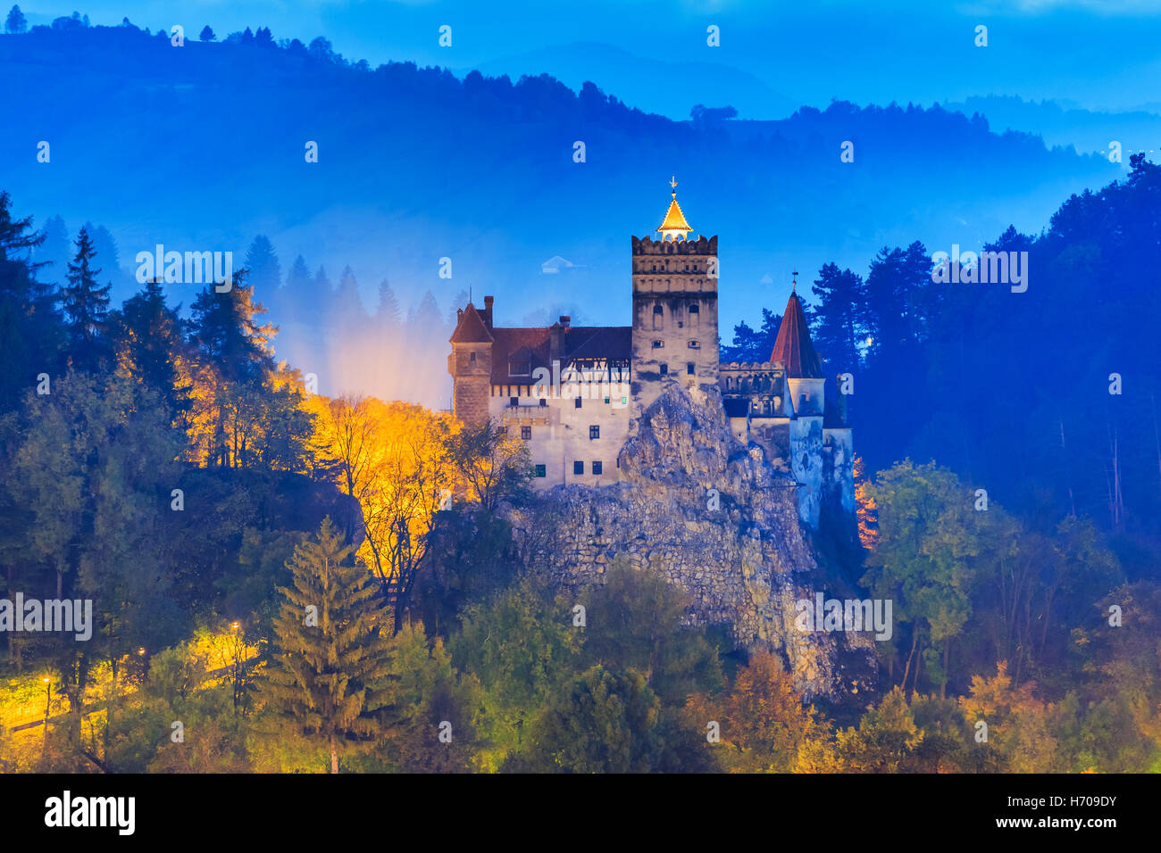Brasov, Transilvania. Rumania. El castillo de Bran. Foto de stock