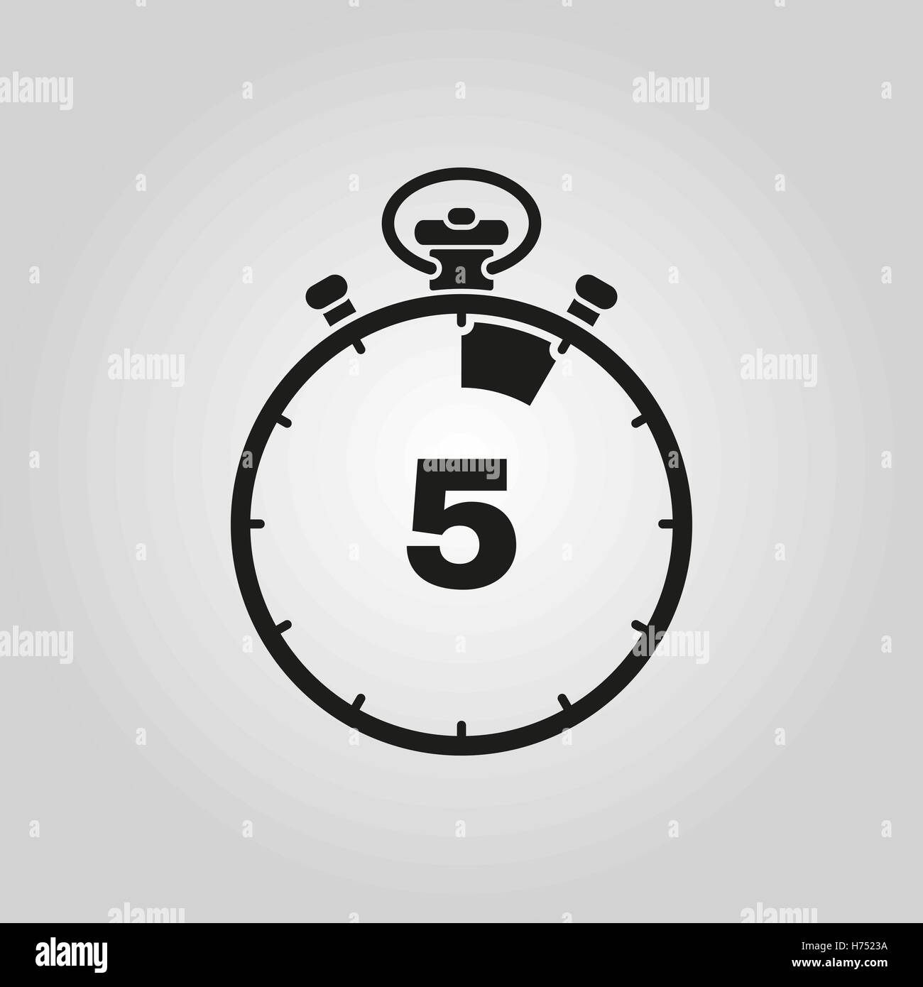 Los 5 segundos, minutos icono cronómetro. Reloj y el Reloj, temporizador de  cuenta regresiva, símbolo. Interfaz de usuario. Web. Logotipo. Firmar.  Diseño plano. App. Stock ve Imagen Vector de stock - Alamy