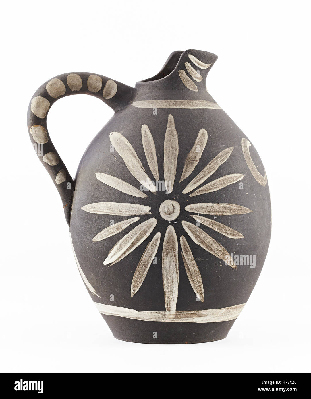 Jarrón de cerámica con patrón rústico antiguo vasija de barro antigua