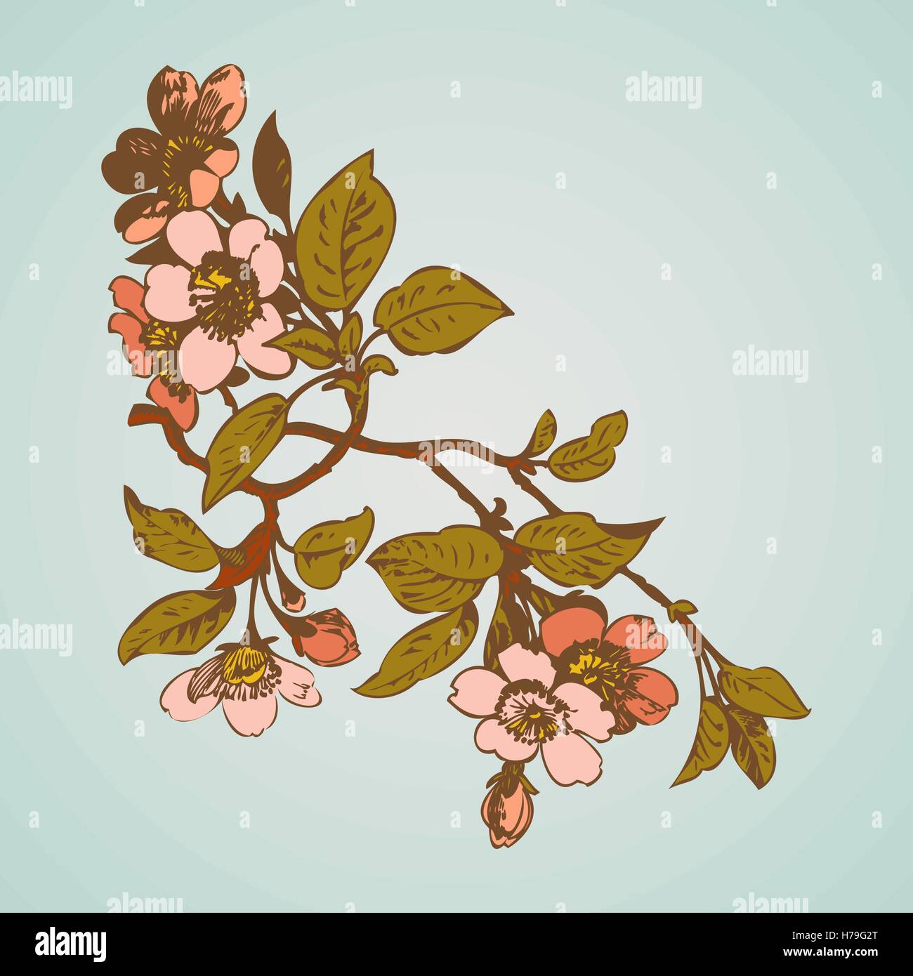 Árbol De La Flor De Cerezo Como Ilustración Del Cabrito Empate Con Pétalos  Caer En El Suelo Con El Cielo Azul Ilustraciones svg, vectoriales, clip art  vectorizado libre de derechos. Image 55504050