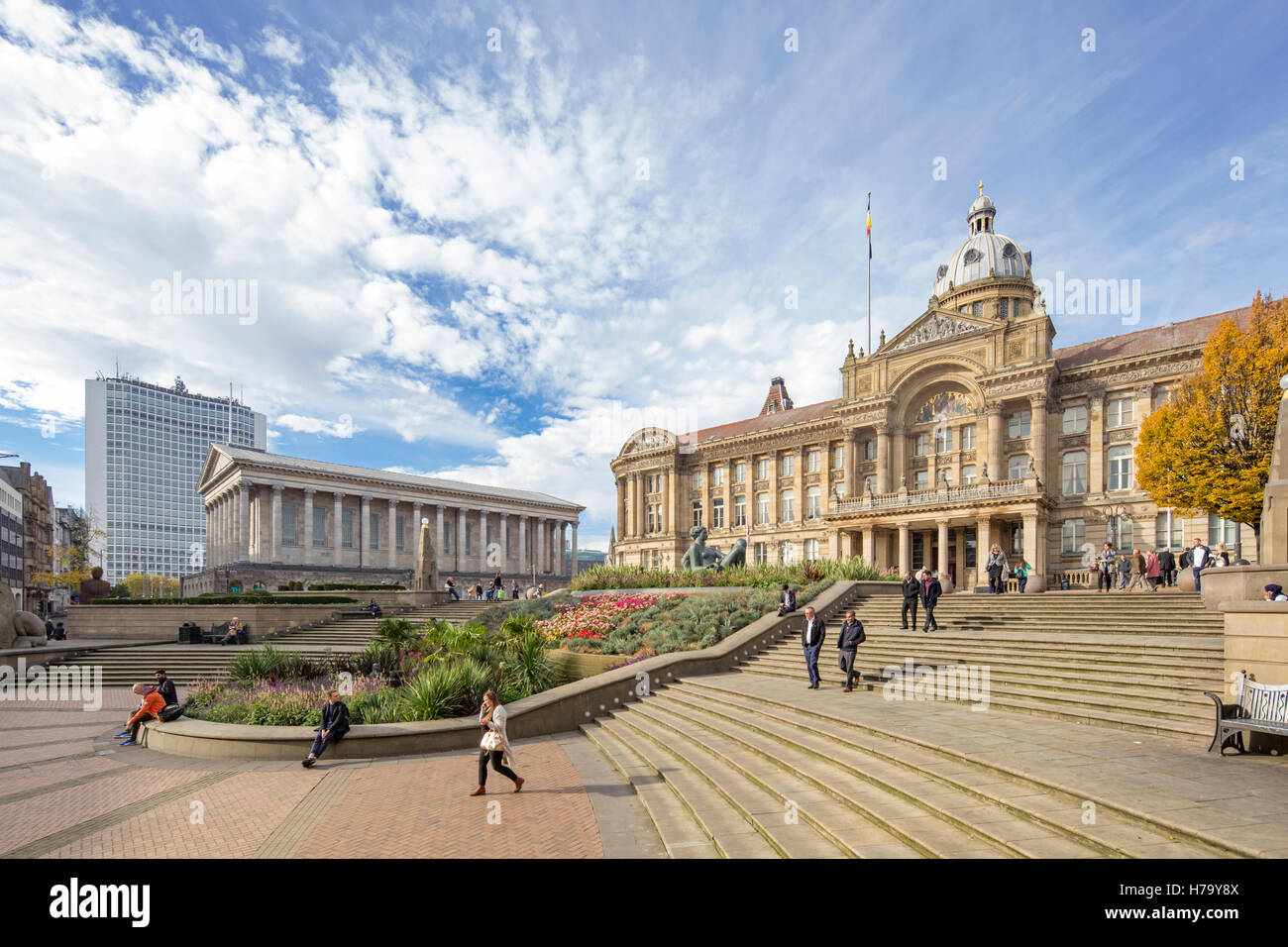 Victoria Square y el edificio del Consejo, el centro de la ciudad de Birmingham, Birmingham, Inglaterra, Reino Unido. Foto de stock