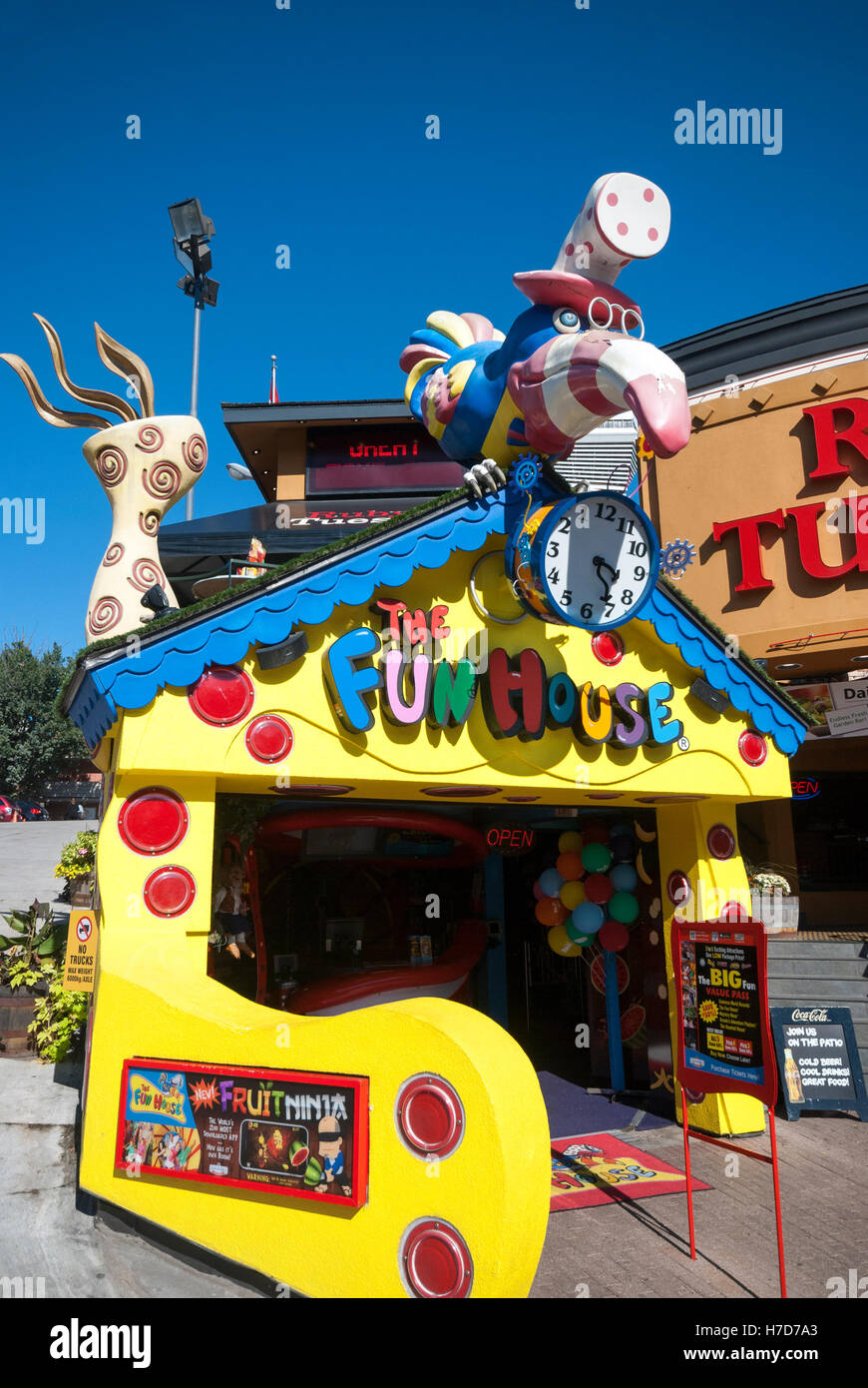 Funhouse, un atractivo programa de animación para niños en el área turística de Clifton Hill Niagara Falls, Canadá Foto de stock