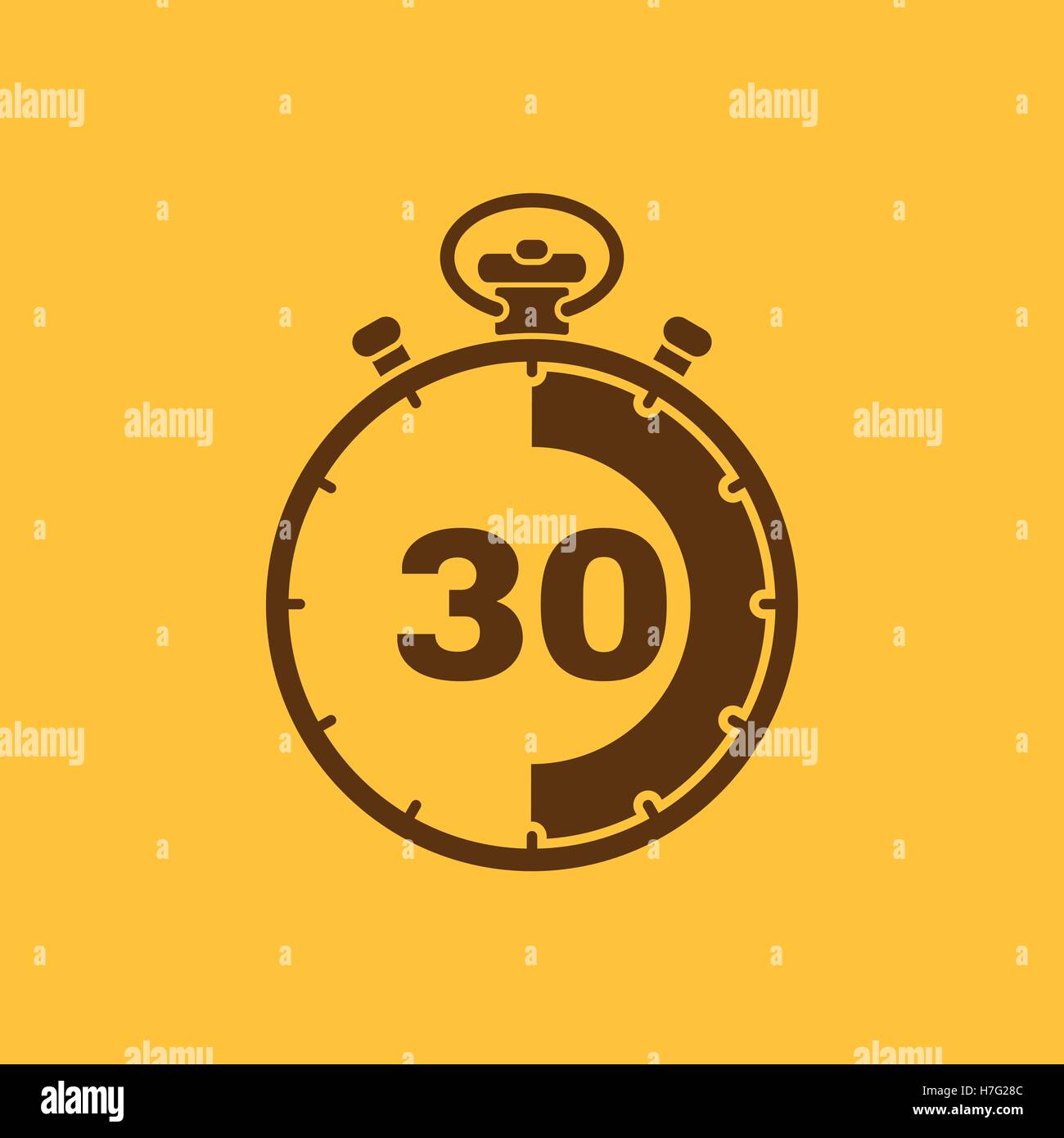 Los 30 segundos, minutos icono cronómetro. Reloj y el reloj, cronómetro,  cuenta atrás, cronómetro símbolo. Interfaz de usuario. Web. Logotipo.  Firmar. Diseño plano. Un Imagen Vector de stock - Alamy