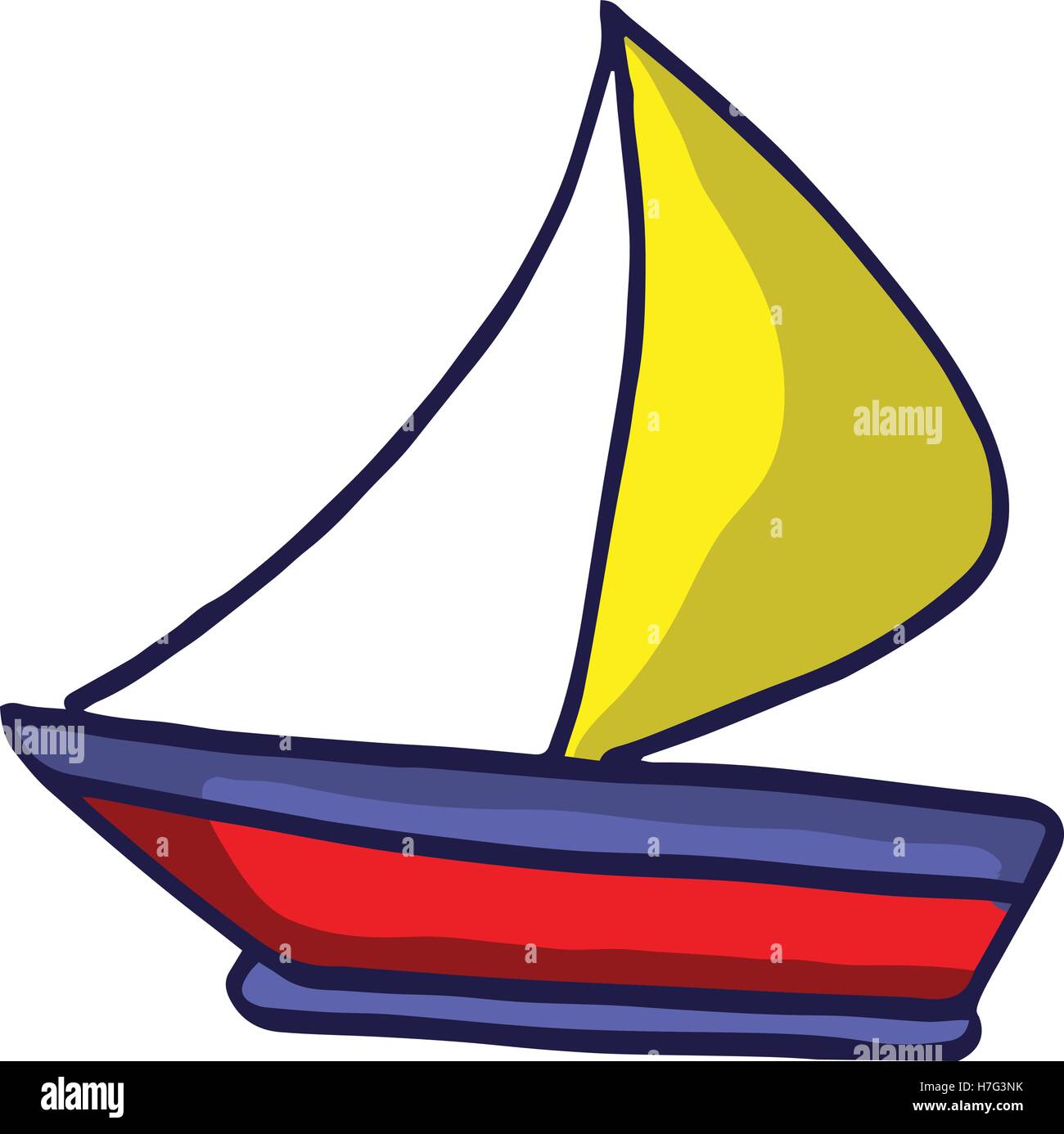 Barco sencillo estilo de dibujos animados para niños diseño ilustración  vectorial Imagen Vector de stock - Alamy