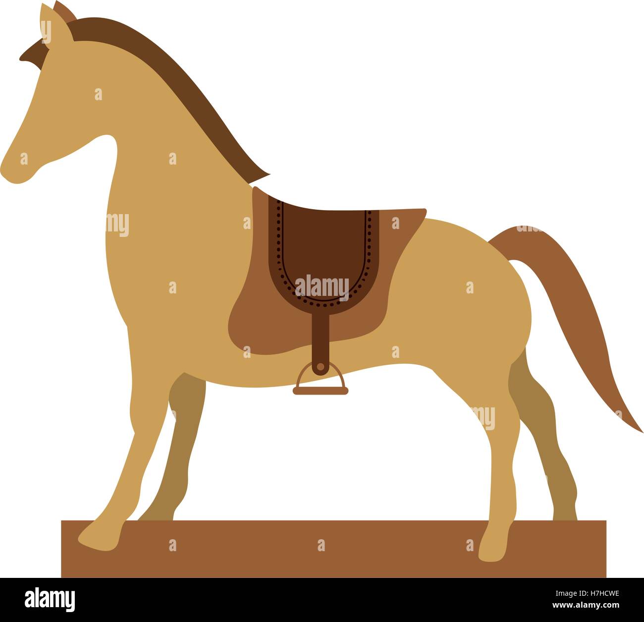 Icono de caballo de juguete para niños de madera ilustración vectorial