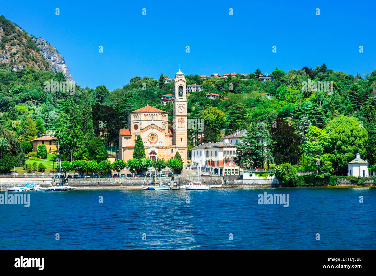 Pintoresco Lago di Como, al norte de Italia, Tremezzina village Foto de stock