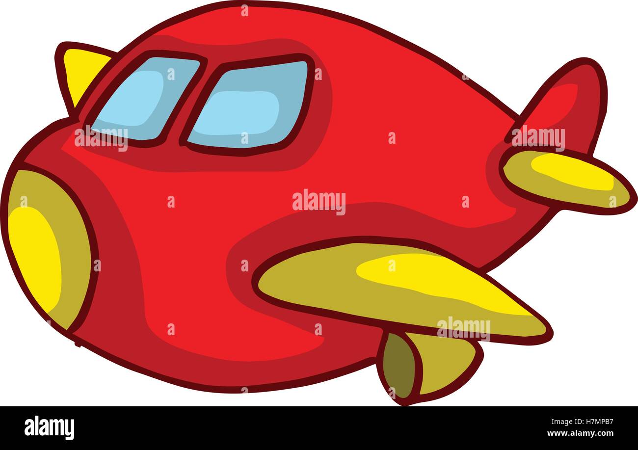 Avión rojo de dibujos animados para niños diseño ilustración vectorial  Imagen Vector de stock - Alamy