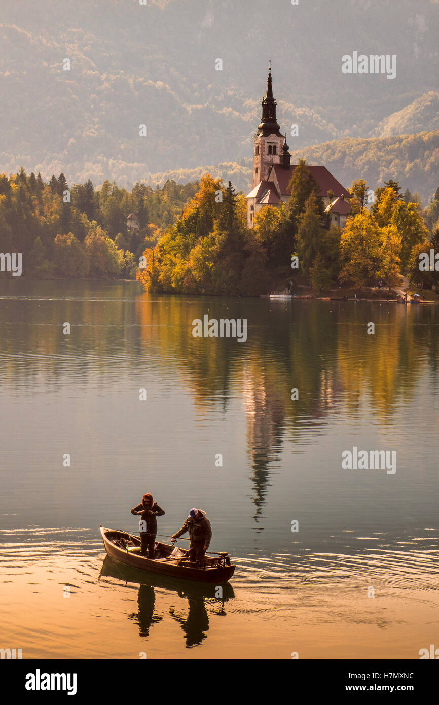 Iglesia de Santa María del Lago Bled Eslovenia Foto de stock