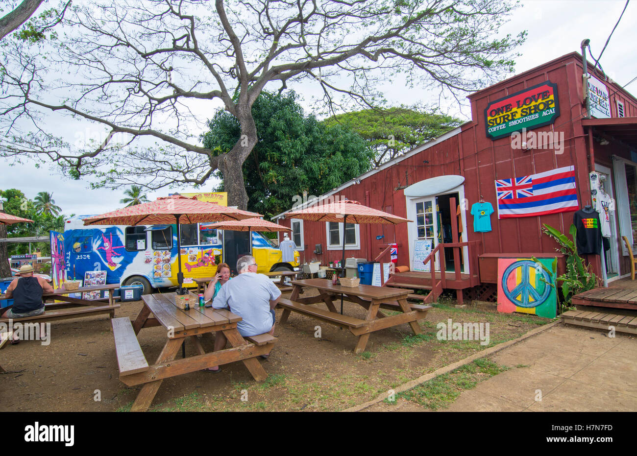 Haleiwa North Shore de Oahu Hawai antiguo tiendas Big Wave tienda de