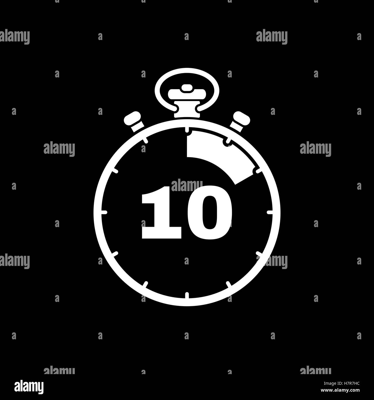 Los 10 segundos, minutos icono cronómetro. Reloj y el reloj, cronómetro,  cuenta atrás, cronómetro símbolo. Interfaz de usuario. Web. Logotipo.  Firmar. Diseño plano. Un Imagen Vector de stock - Alamy