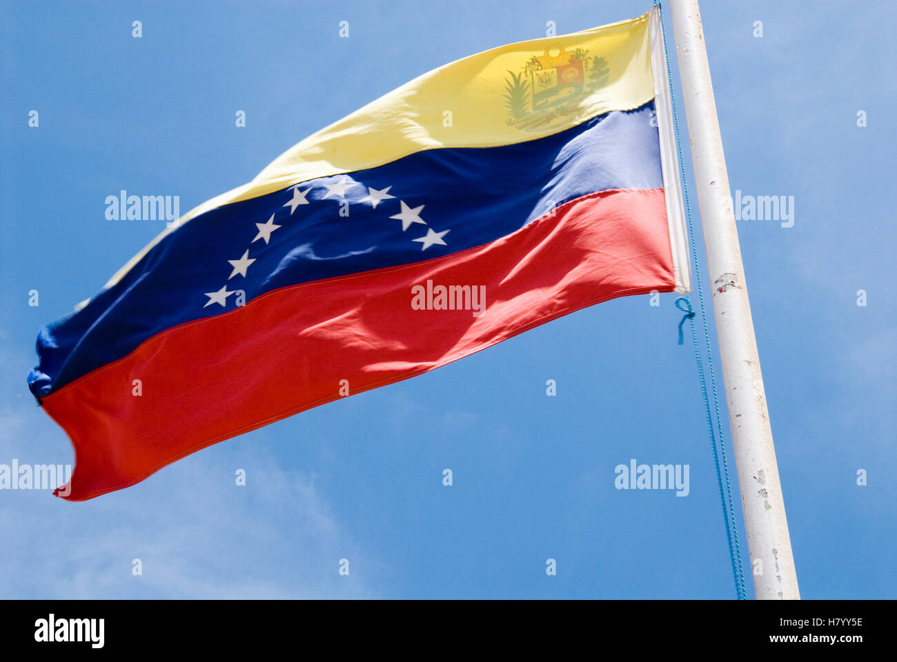 La bandera nacional de Venezuela Foto de stock