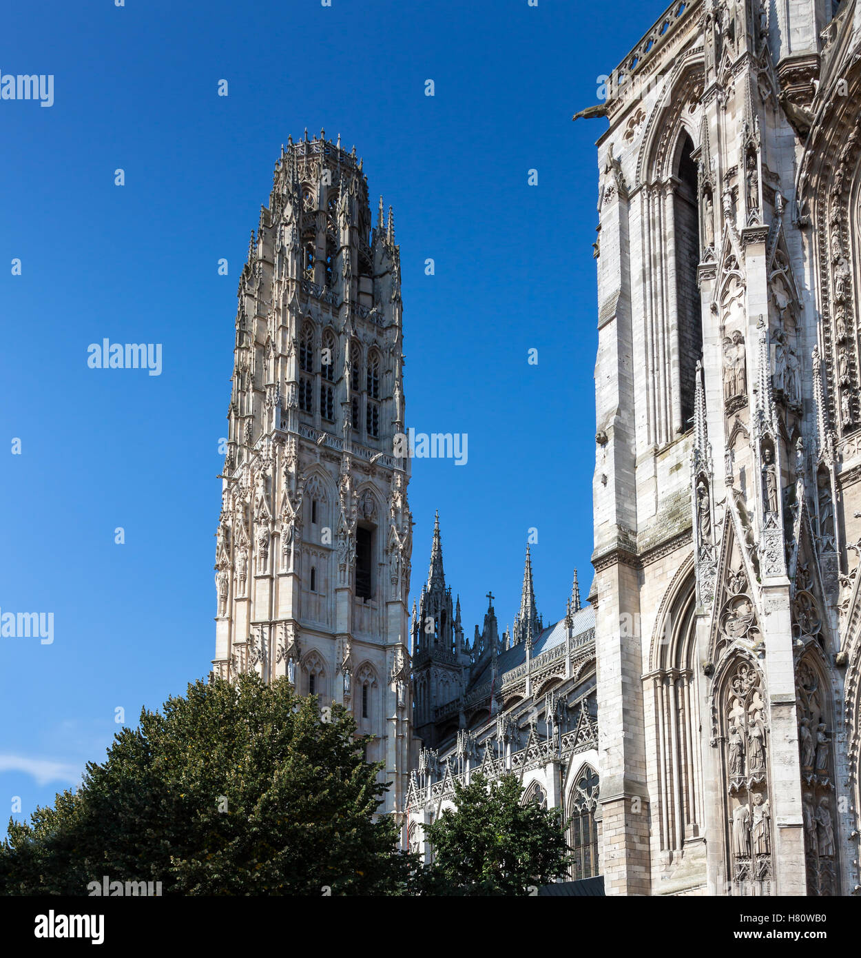 Catedral de Notre Dame de l'Assomption, ciudad medieval de Rouen, Francia, Normandía, Foto de stock