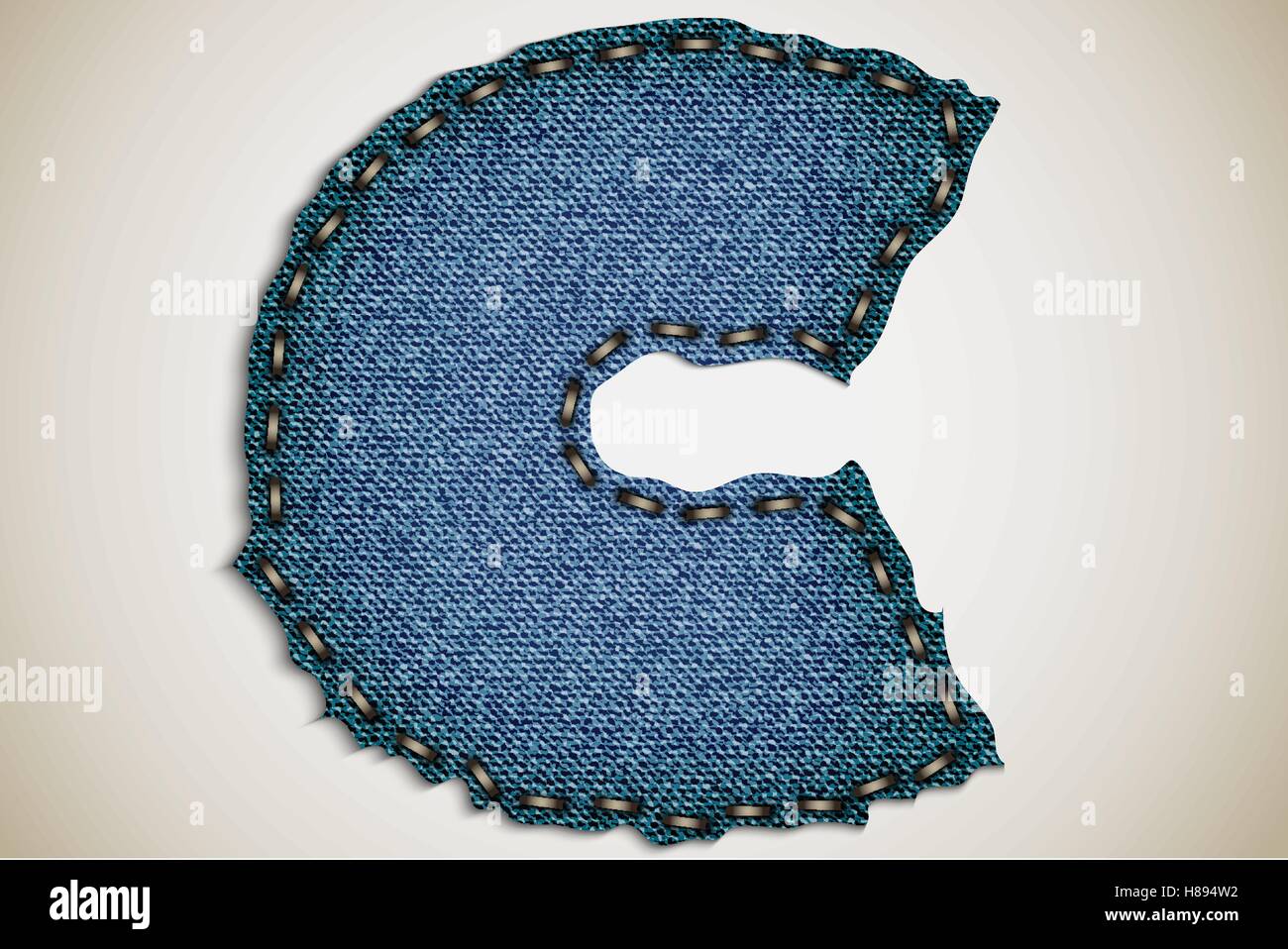 Denim letra del alfabeto jeans textura vector Imagen Vector de stock