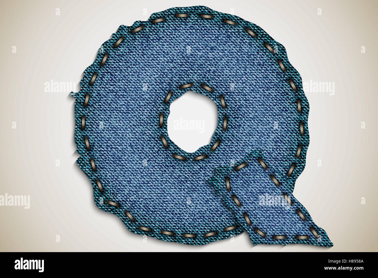 Denim letra del alfabeto jeans textura vector Imagen Vector de stock