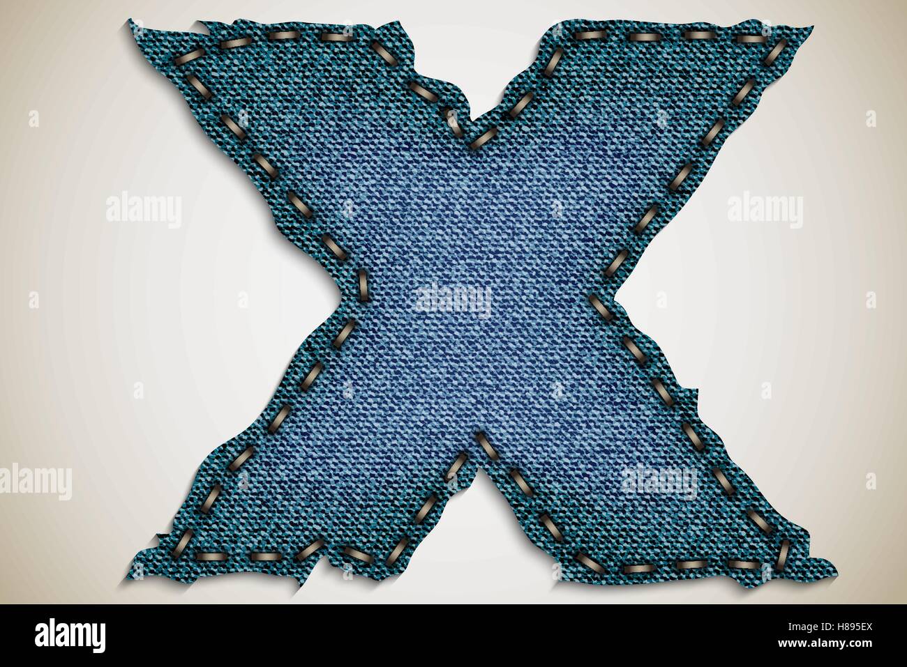 Denim letra del alfabeto jeans textura vector Imagen Vector de stock