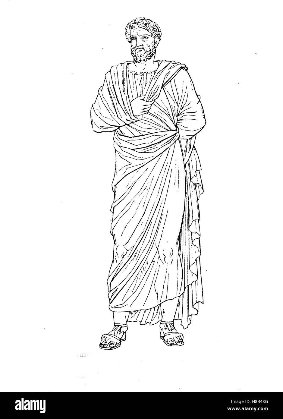 Marc Aurelio, lleva una toga, posteriormente una prenda distintiva de la antigua Romeform, Historia de la moda, vestuario historia Foto de stock