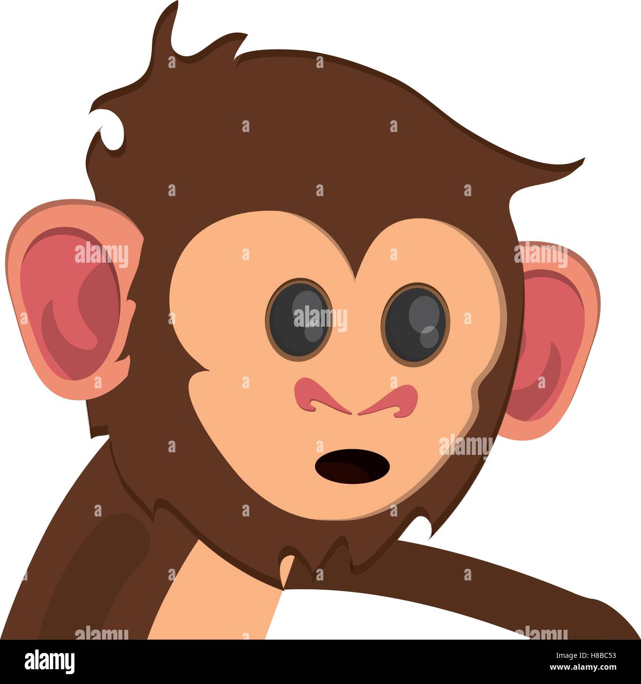 Diseño de dibujos animados mono aislado Imagen Vector de stock - Alamy