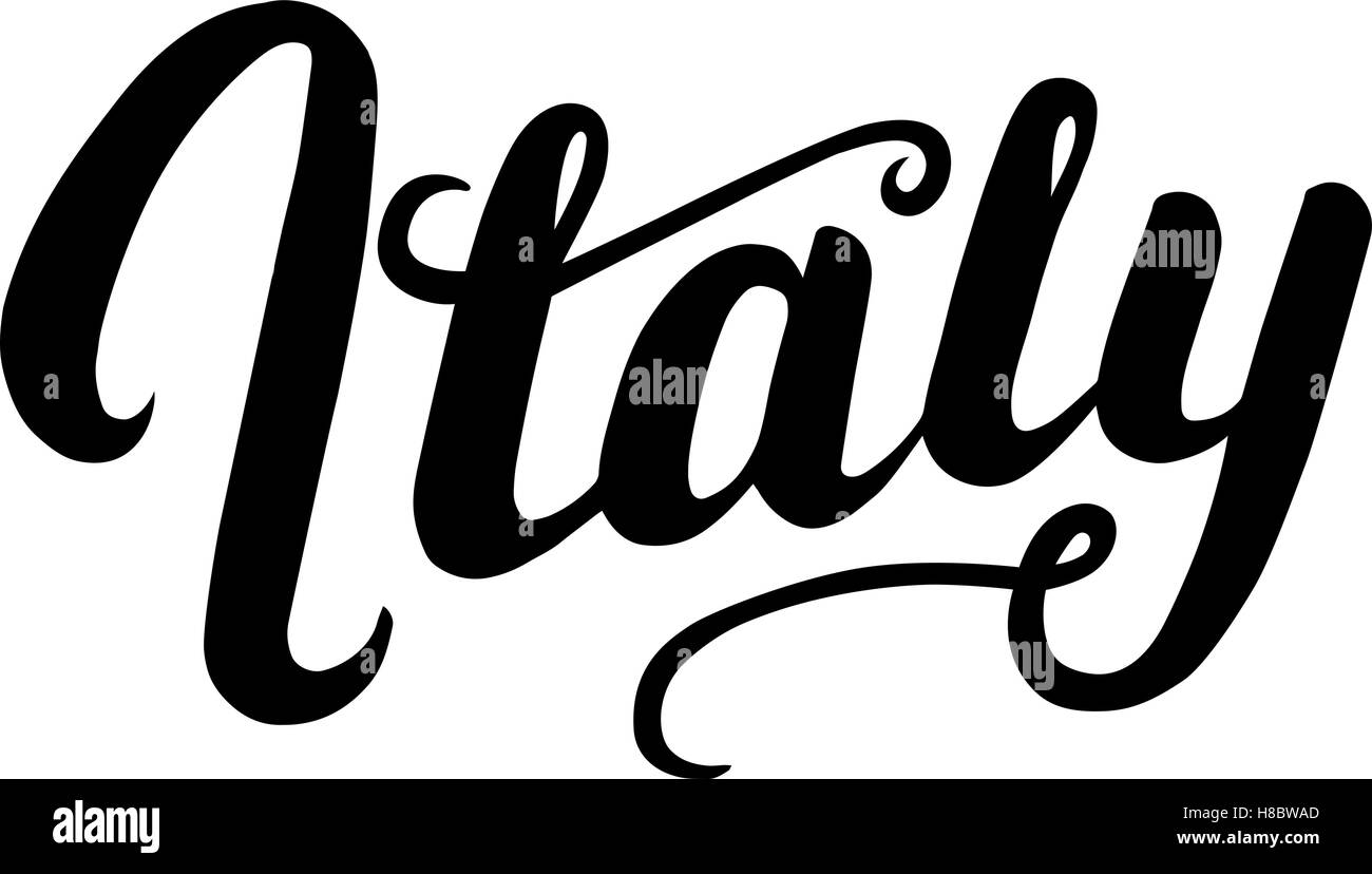 Italy hand written typography lettering fotografías e imágenes de alta