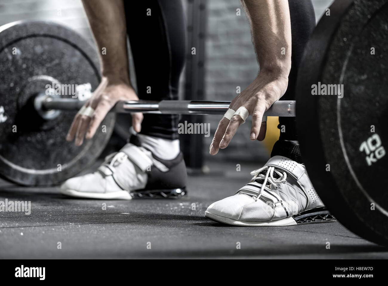 Entrena con barbell Foto de stock