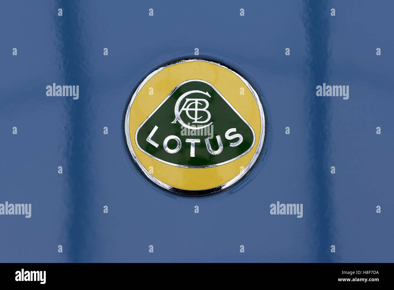 Lotus emblema sobre un Lotus Elan Lotus Car, coche de carreras clásico