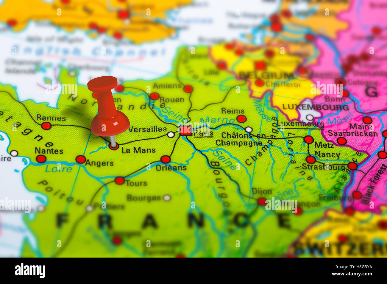 mapa de francia le mans Le Mans Francia mapa Fotografía de stock   Alamy